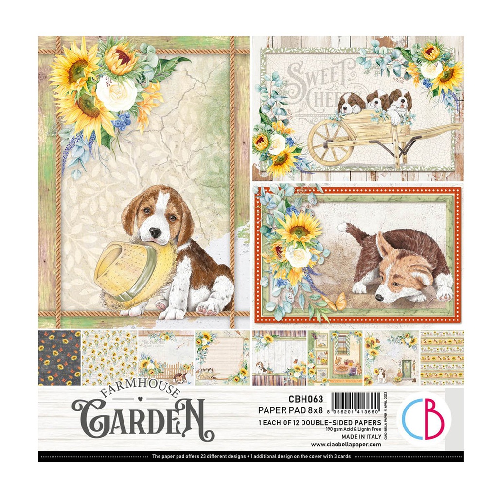 Ciao Bella Farmhouse Garden Paper Pad 8" x 8"