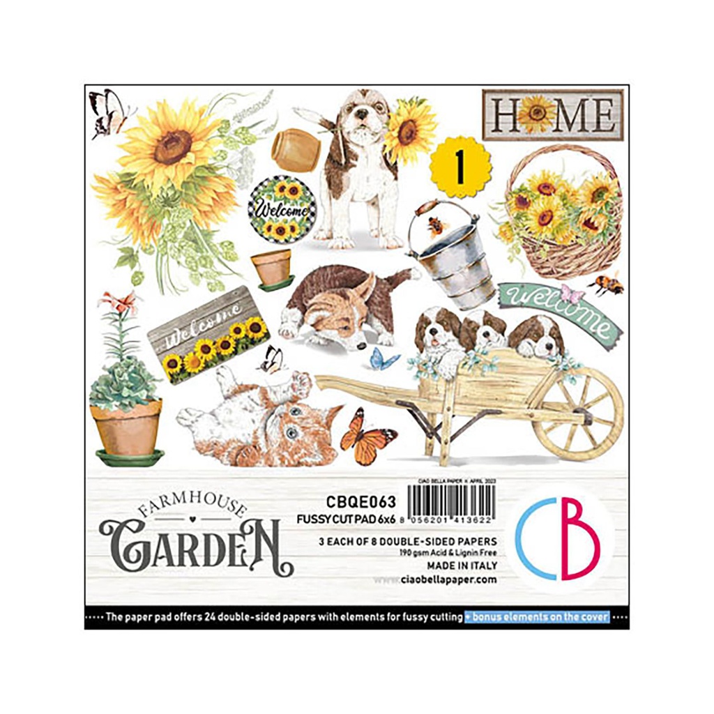 Ciao Bella Farmhouse Garden Fussy Cut Pad 6" x 6"