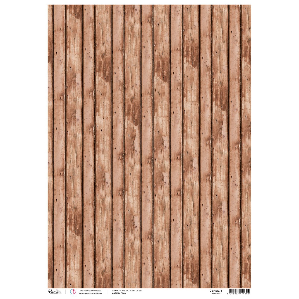 Ciao Bella A3 Rice Paper - Barn Wood -SINGLE SHEET