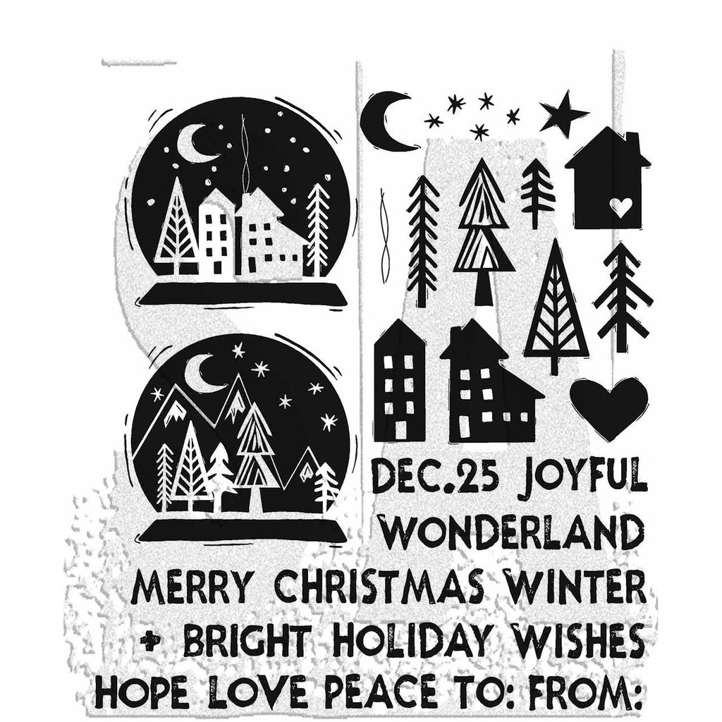 Festive Print Tim Holtz Cling Stamps