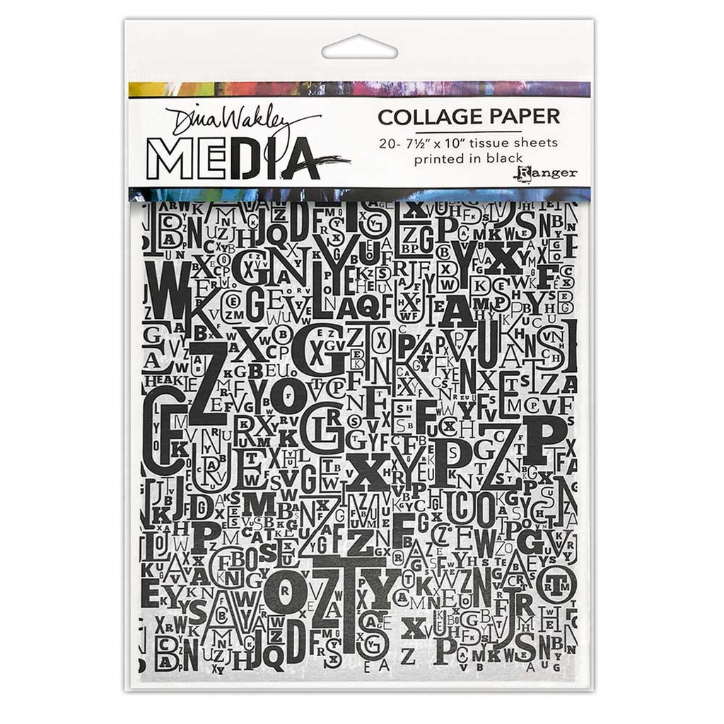 Dina Wakley Media Collage Paper - Jumbled Letters