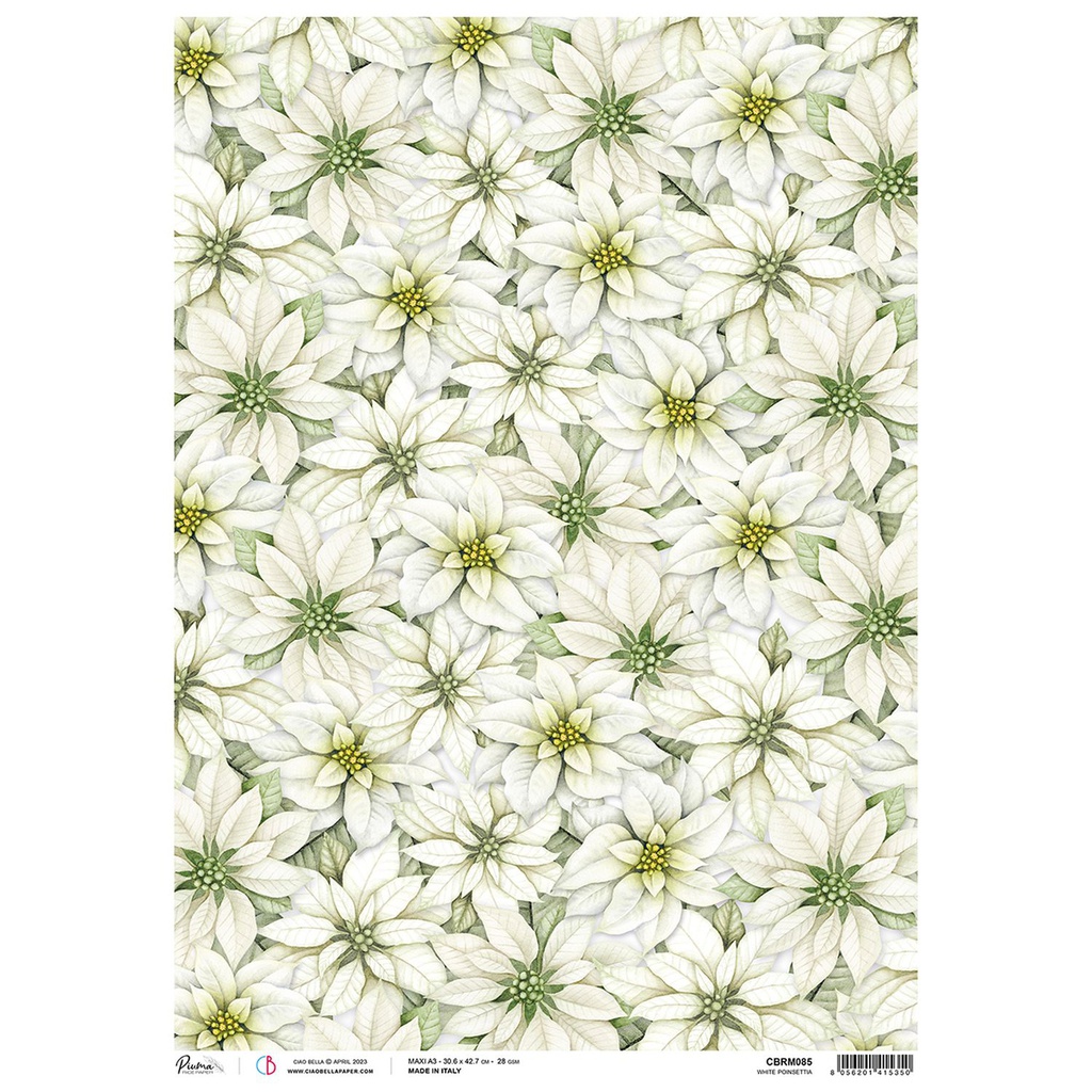 Rice Paper A3 Piuma White Poinsettia - 3 pack