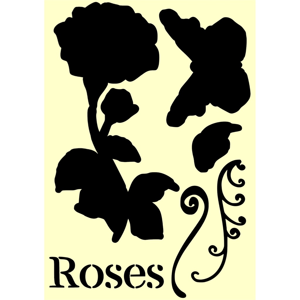 Personal Impressions Mylar Stencil - A5 - Roses Silhouettes