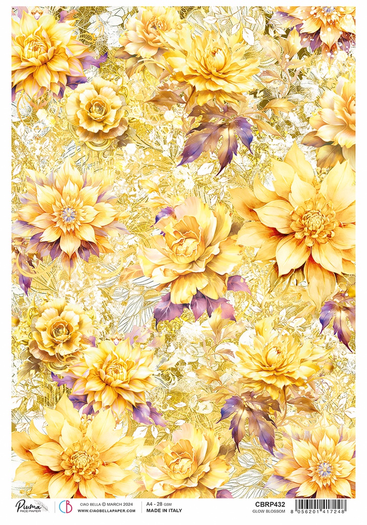 Ciao Bella Rice Paper A4 Piuma Glow blossom(5 sheets)