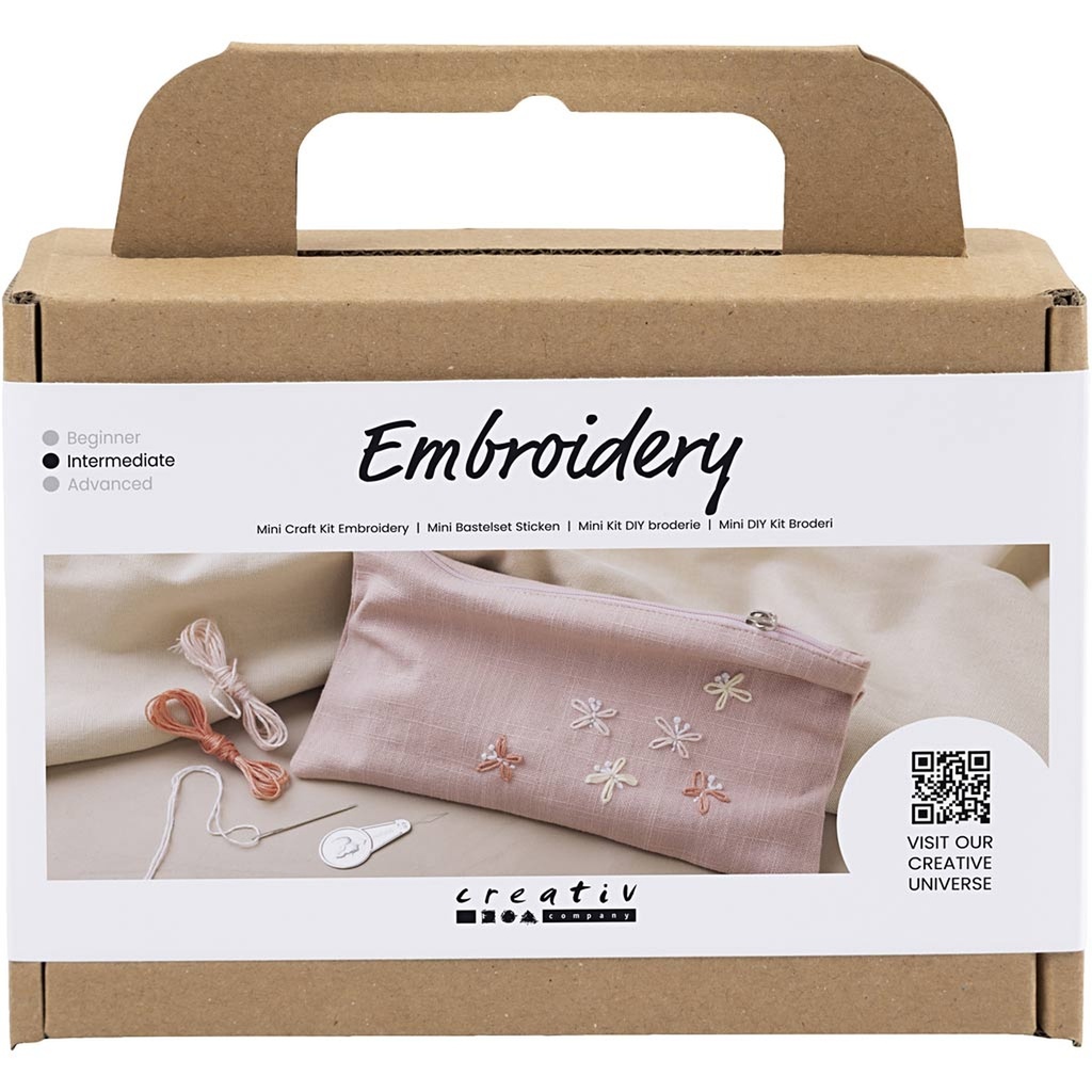 Mini Craft Kit Embroidery, dusty rose, Clutch bag, 1 pack